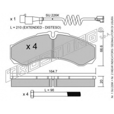 221.0W TRUSTING Комплект тормозных колодок, дисковый тормоз