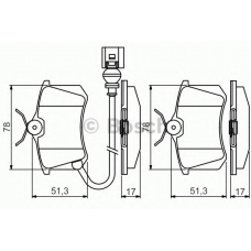 0 986 495 239 BOSCH Комплект тормозных колодок, дисковый тормоз