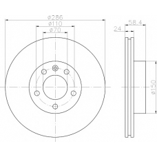 8DD 355 103-721 HELLA PAGID Тормозной диск