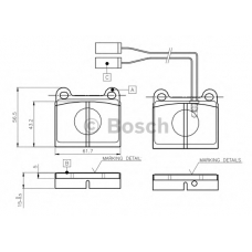 0 986 TB2 471 BOSCH Комплект тормозных колодок, дисковый тормоз