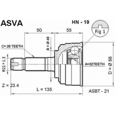 HN-19 ASVA Шарнирный комплект, приводной вал