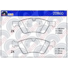 20860 GALFER Комплект тормозных колодок, дисковый тормоз