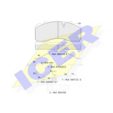 151254-225 ICER Комплект тормозных колодок, дисковый тормоз
