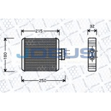 225M08 JDEUS Теплообменник, отопление салона