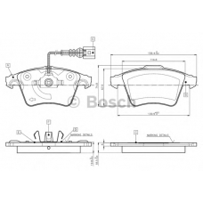 0 986 TB2 864 BOSCH Комплект тормозных колодок, дисковый тормоз