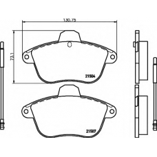 8DB 355 019-081 HELLA Комплект тормозных колодок, дисковый тормоз