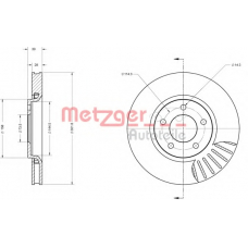 6110622 METZGER Тормозной диск