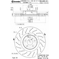 09.A819.11 BREMBO Тормозной диск