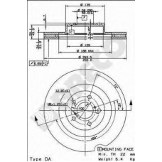 BS 8444 BRECO Тормозной диск