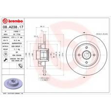 08.A238.17 BREMBO Тормозной диск