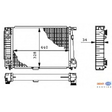 8MK 376 711-421 HELLA Радиатор, охлаждение двигателя