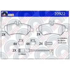 20922 GALFER Комплект тормозных колодок, дисковый тормоз