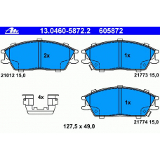 13.0460-5872.2 ATE Комплект тормозных колодок, дисковый тормоз