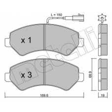 22-0709-0 METELLI Комплект тормозных колодок, дисковый тормоз