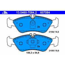 13.0460-7084.2 ATE Комплект тормозных колодок, дисковый тормоз