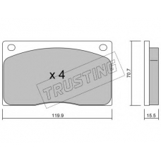 091.0 TRUSTING Комплект тормозных колодок, дисковый тормоз