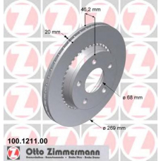 100.1211.00 ZIMMERMANN Тормозной диск