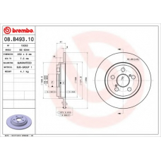 08.B493.10 BREMBO Тормозной диск