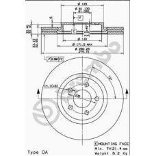 09.9133.80 BREMBO Тормозной диск