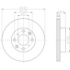 MDC344 MINTEX Тормозной диск