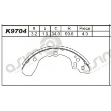 K9704 ASIMCO Комплект тормозных колодок