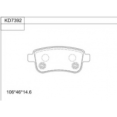 KD7392 ASIMCO Комплект тормозных колодок, дисковый тормоз