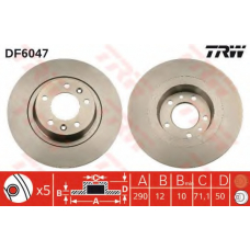 DF6047 TRW Тормозной диск