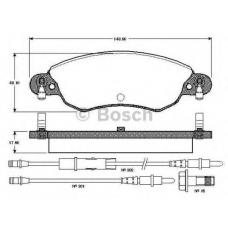 0 986 TB2 829 BOSCH Комплект тормозных колодок, дисковый тормоз