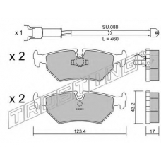182.0W TRUSTING Комплект тормозных колодок, дисковый тормоз