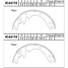 K4419 ASIMCO Комплект тормозных колодок