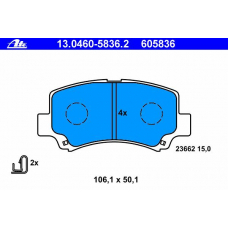 13.0460-5836.2 ATE Комплект тормозных колодок, дисковый тормоз