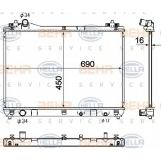 8MK 376 790-241 HELLA Радиатор, охлаждение двигателя