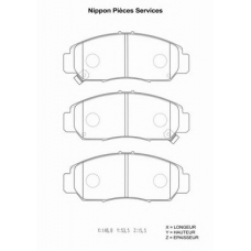 H360A01 NPS Комплект тормозных колодок, дисковый тормоз