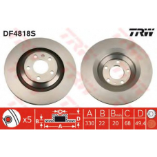 DF4818S TRW Тормозной диск