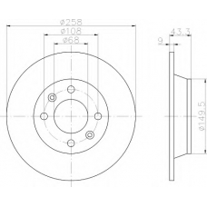 8DD 355 102-091 HELLA Тормозной диск