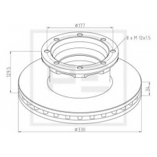 036.123-00A PE Automotive Тормозной диск