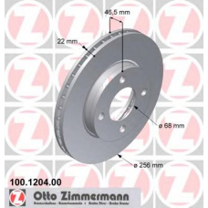 100.1204.00 ZIMMERMANN Тормозной диск