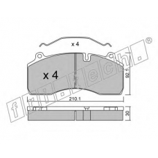 823.0 fri.tech. Комплект тормозных колодок, дисковый тормоз
