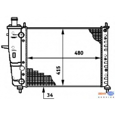 8MK 376 719-551 HELLA Радиатор, охлаждение двигателя