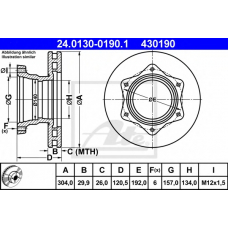 24.0130-0190.1 ATE Тормозной диск