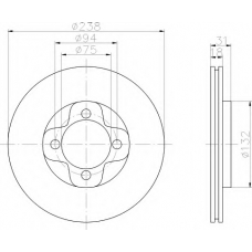 8DD 355 101-981 HELLA Тормозной диск