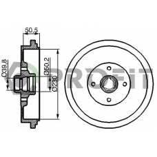 5020-0097 PROFIT Тормозной барабан