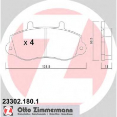 23302.180.1 ZIMMERMANN Комплект тормозных колодок, дисковый тормоз