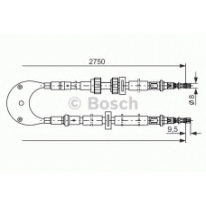 1 987 477 228 BOSCH Трос, стояночная тормозная система