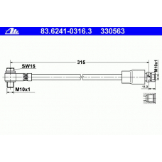 83.6241-0316.3 ATE Тормозной шланг