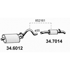 34.6012 ASSO Средний глушитель выхлопных газов