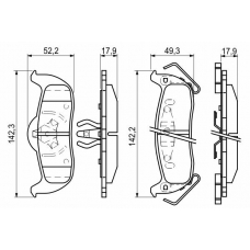 0 986 494 142 BOSCH Комплект тормозных колодок, дисковый тормоз