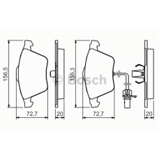 0 986 494 283 BOSCH Комплект тормозных колодок, дисковый тормоз