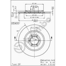 08.1987.10 BREMBO Тормозной диск