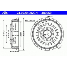 24.0220-0020.1 ATE Тормозной барабан